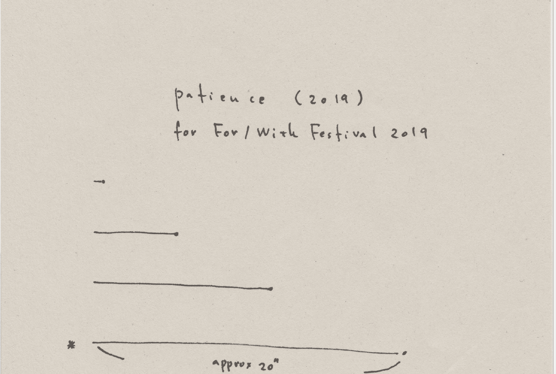 chase (2019) & patience (2019) for Nate Wooley, Project Issue Room, NY